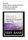 Test Bank for Brunner & Suddarth's Textbook of Medical-Surgical Nursing&comma; 14th Edition by Janice L&period; Hinkle & Kerry H&period; Cheever &lpar;2025&sol;2026 Latest Update&rpar;