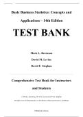 Test Bank for Basic Business Statistics&colon; Concepts and Applications 14th edition by Mark L&period; Berenson&comma; David M&period; Levine&comma; David F&period; Stephan&period;