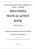 Solutions Manualand Test bank for Behavior Management Positive Applications for Teachers 7th Edition by Thomas J&period; Zirpoli&comma; All Chapters