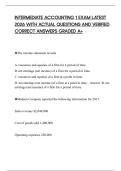 INTERMEDIATE ACCOUNTING 1 EXAM LATEST 2026 WITH ACTUAL QUESTIONS AND VERIFIED CORRECT ANSWERS GRADED A&plus;