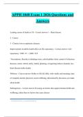 APPH 1040 Exam 1 2026 Questions and Answers