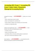 Accounting 202- Exam 1 &sol; Accounting 202 Exam 1 Study Guide &vert; Financial & Managerial Accounting Review