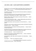 LSU SOCL 4465 - QUIZ QUESTIONS & ANSWERS