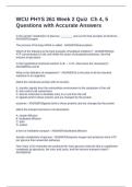 WCU PHYS 261 Week 2 Quiz  Ch 4&comma; 5 Questions with Accurate Answers