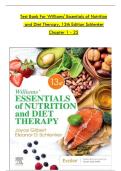 Test Bank &ndash; Williams&rsquo; Essentials of Nutrition and Diet Therapy &lpar;13th Edition by Schlenker&rpar; &vert; Verified Q&A for All Chapters &vert; 2025 Comprehensive Study Guide