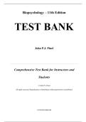 Biopsychology&comma; 11th edition by John P&period;J&period; Pinel Test Bank&comma; Questions and Answers - All Chpters