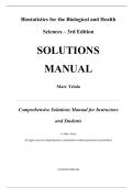 Solution Manual For Biostatistics for the Biological and Health Sciences&comma; 3rd Edition by Marc M&period; Triola &lpar;All Chapters 1-14&rpar;