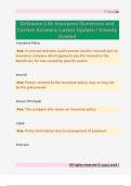 Delaware Life Insurance Exam Terms  Questions and Correct Answers&sol; Latest  Update &sol; Already Graded 