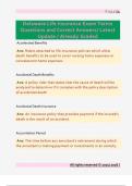 Delaware Life Insurance Questions and  Correct Answers&sol; Latest Update &sol; Already  Graded 