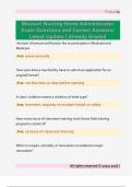 Missouri Nursing Home Administrator  Exam Questions and Correct Answers&sol;  Latest Update &sol; Already Graded