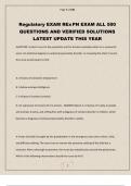 Regulatory EXAM REx PN EXAM ALL 500 QUESTIONS AND VERIFIED SOLUTIONS LATEST UPDATE THIS YEAR