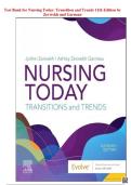 Nursing Today&colon; Transition and Trends &lpar;11th Edition&rpar; by Zerwekh & Garneau &ndash; Comprehensive Test Bank with Correct Answers test bank