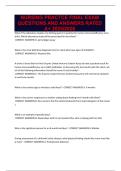 NURSING PRACTCE FINAL EXAM QUESTIONS AND ANSWERS RATED A&plus; 2025&sol;2026