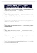 SEPTIC EXAM WITH CORRECT ANSWERS RATED A&plus; SURE PASS