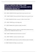 SEPTIC INSTALLER TEST FOR WASHINGTON STATE &lpar;WOSSA&rpar; WITH ANSWERS RATED A&plus;