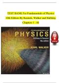 TEST BANK For Fundamentals of Physics 10th Edition By Resnick&comma; Walker and Halliday