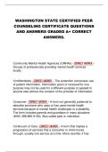  WASHINGTON STATE CERTIFIED PEER COUNSELING CERTIFICATE QUESTIONS AND ANSWERS GRADED A&plus; CORRECT ANSWERS&period;