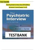 Test Bank For The Psychiatric Interview 5th Edition&lpar; Daniel J&period; Carlat &comma; 2025&rpar; All Chapters 1-34&vert; Newest Edition
