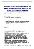 HESI RN Comprehensive Predictor Exam (2023 Update) – Verified Questions and Answers | 100% Score Guaranteed
