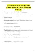 GEORGETTE REVIEW PMHNP EXAM QUESTIONS WITH CORRECT ANSWERS RATED A&plus;
