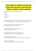PMHNP CERTIFICATION EXAM PREP - GEORGETTE & ANA QUESTIONS WITH CORRECT ANSWERS