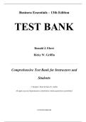 Test Bank for Business Essentials 13th Edition by Ronald J&period; Ebert&comma; Ricky W&period; Griffin&comma; All Chapters 1-17