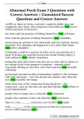 Abnormal Psych Exam 3 Questions with  Correct Answers &vert; Guaranteed Success  Questions and Correct Answers