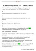 ACBS Final Questions and Correct Answers 