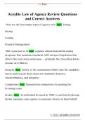 Aceable Law of Agency Review Questions  and Correct Answers