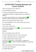 ACOLS MLD Training Questions and  Correct Answers 