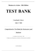 Test Bank For Business in Action 8th Edition by Courtland L&period; Bovee & John V&period; Thill&comma; All Chapters 1-20