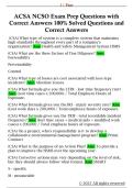 ACSA NCSO Exam Prep Questions with  Correct Answers 100&percnt; Solved Questions and  Correct Answers