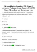 Advanced Pathophysiology 530 - Exam 3&comma;  Advanced Pathophysiology Exam 3&comma; NSG 530  Exam 3 Questions and Correct Answers