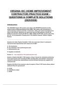 Virginia HIC &lpar;Home Improvement Contractor&rpar; Practice Exam &ndash; Questions & Complete Solutions &lpar;2025&sol;2026 Study Guide&rpar;