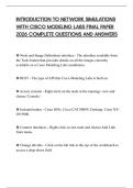 INTRODUCTION TO NETWORK SIMULATIONS WITH CISCO MODELING LABS FINAL PAPER 2026 COMPLETE QUESTIONS AND ANSWERS
