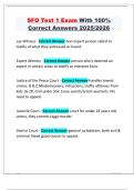 SFO Test 1 Exam With 100&percnt; Correct Answers 2025&sol;2026