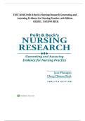Test Bank- Polit & Beck's Nursing Research Generating and Assessing Evidence for Nursing Practice 12Th Edition &lpar; CHERYL TATANO BECK&comma; 2025&rpar;All Chapters &vert; Newest Edition