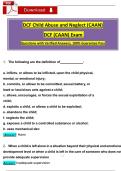 DCF Child Abuse and Neglect &lpar;CAAN&rpar;  DCF &lpar;CAAN&rpar; Exam  Questions with Verified Answers&comma; 100&percnt; Guarantee Pass