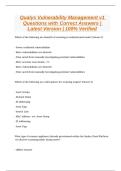 Qualys Vulnerability Management v1 Questions with Correct Answers &vert; Latest Version &vert; 100&percnt; Verified