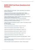 NURS 5354 Final Exam Questions And Answers    