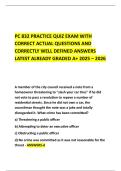 PC 832 PRACTICE QUIZ EXAM WITH CORRECT ACTUAL QUESTIONS AND CORRECTLY WELL DEFINED ANSWERS LATEST ALREADY GRADED A&plus; 2025 &ndash; 2026