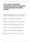 INTUIT ACADEMY BOOKKEEPING PROFESSIONAL CERTIFICATE EXAMINATION TEST 2026 QUESTIONS WITH VERIFIED ANSWERS