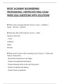 INTUIT ACADEMY BOOKKEEPING PROFESSIONAL CERTIFICATE FINAL EXAM PAPER 2026 QUESTIONS WITH SOLUTIONS