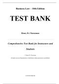 TEST BANK — Business Law, 10th Edition — Henry R. Cheeseman — ISBN 9780136828075