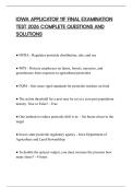 IOWA APPLICATOR 11F FINAL EXAMINATION TEST 2026 COMPLETE QUESTIONS AND SOLUTIONS