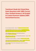 TeenSmart Study Set&vert; Brand New Exam Questions with 100&percnt; Correct Clear Verified Answers&vert; All Graded A&plus;&vert;Latest Premium Update&vert;100&percnt; Guaranteed Success&period;