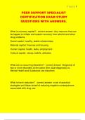 PEER SUPPORT SPECIALIST  CERTIFICATION EXAM STUDY  QUESTIONS WITH ANSWERS&period;
