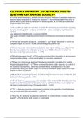 CALIFORNIA OPTOMETRY LAW TEST PAPER UPDATED QUESTIONS AND ANSWERS GRADED A&plus;