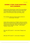 SCRIBE U FINAL EXAM QUESTIONS  WITH ANSWERS&period;