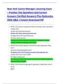 New York Casino Manager Licensing Exam &ndash; Practice Test Questions And Correct  Answers &lpar;Verified Answers&rpar; Plus Rationales  2026 Q&A &vert; Instant Download Pdf 
